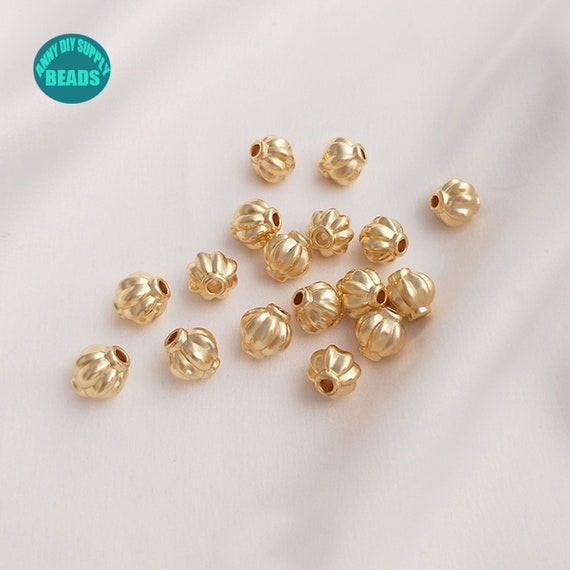 Diy Jewelry Gold Spacer Beads  8mm Gold Plated Spacer Beads