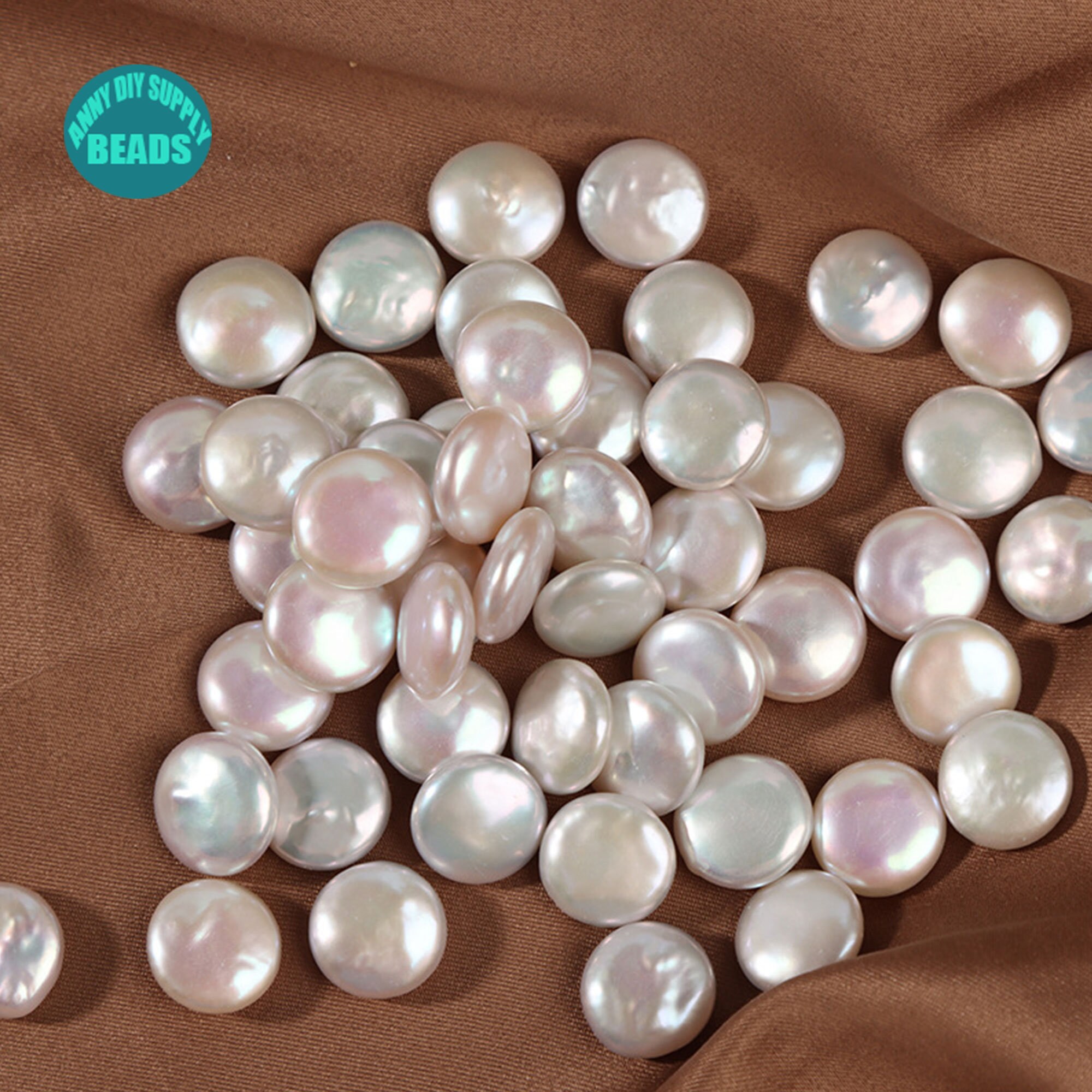 1/2/6/10PCS High Quality Flat Coin Pearl Beads,no hole Freshwater Pearl coin beads,Wedding Bridal Pearl,11-12mm