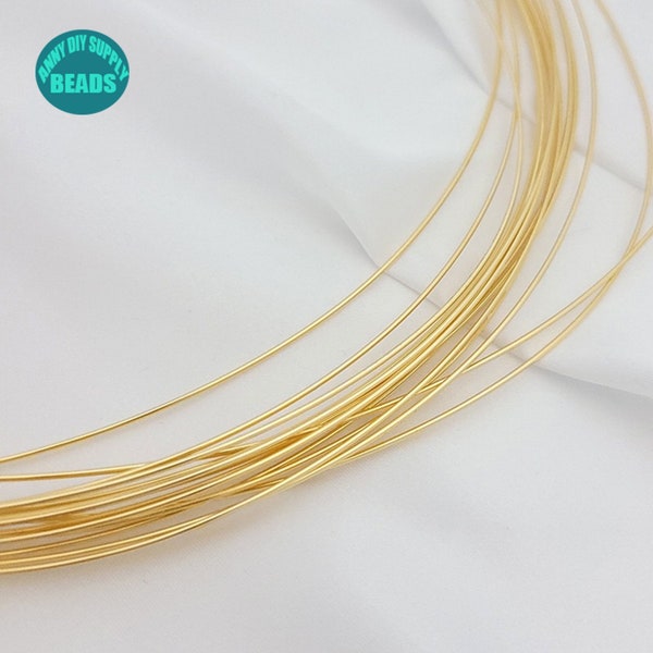 5/50meters 18K Real Gold Plated brass jewerly Wire,0.4/0.5/0.6mm 18K gold Wire,half Hard