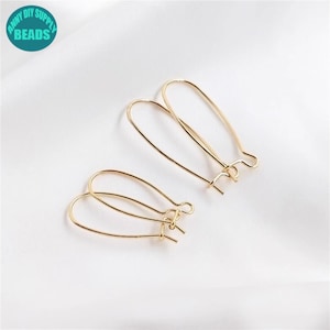 14k Gold Plated Earring Hooks,Gold Plated Ear Wire Hook,French Hooks,Earwire Hooks,Rabbit Ear Earring Hook
