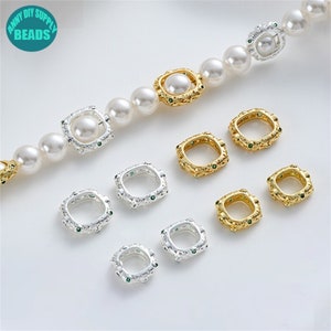 18K Gold Plated Brass Bead Frame,Cubic Bead Frame,Bracelet Making Supply,Bead Frame for Bracelet making,Bead Frame For 6mm 8mm beads