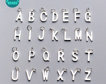 1PC S925 Sterling Silver 26 Alphabet Letter Charms,letter pendant charm