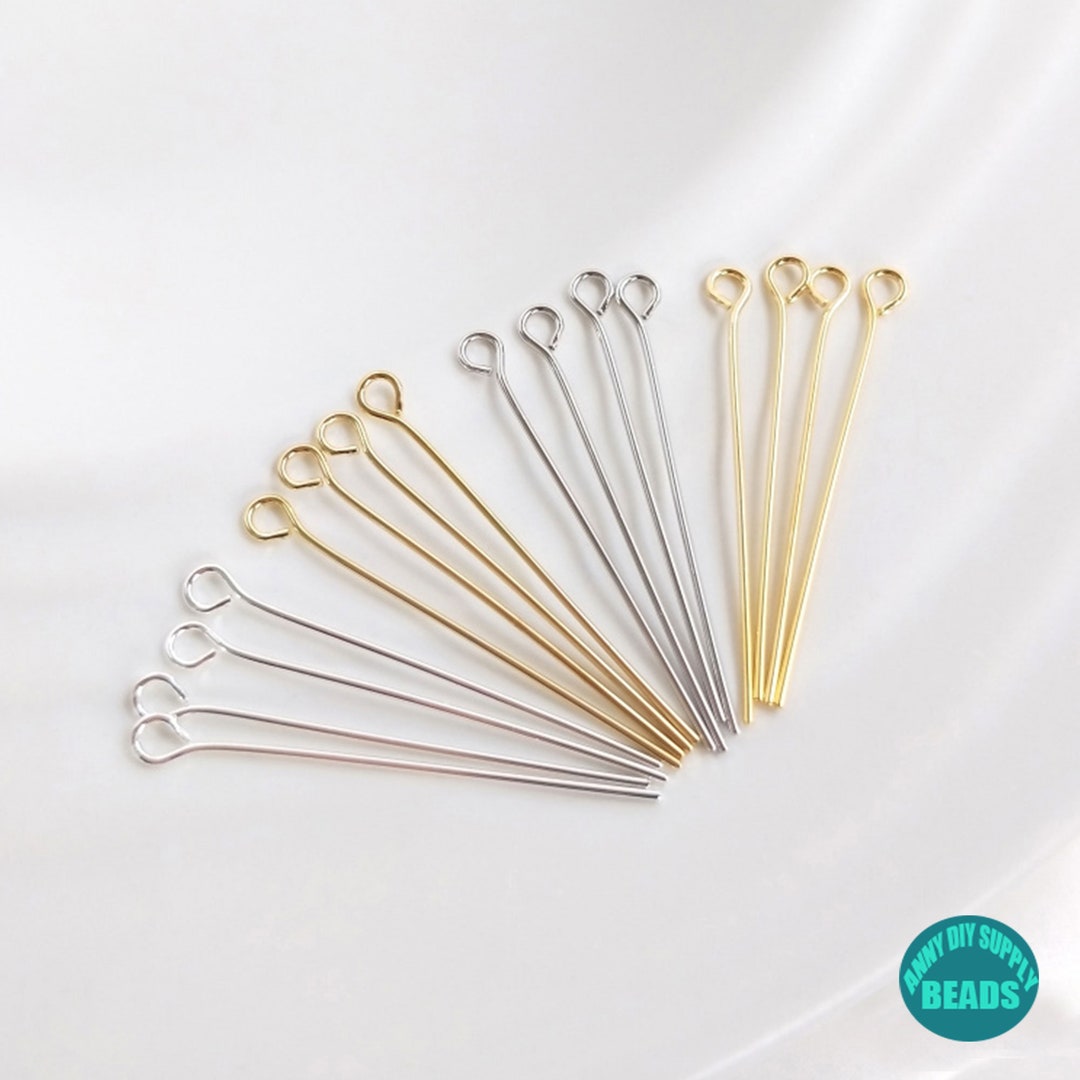 100PCS Gold Plated Brass Eye Pins,silver Plated Eye Pins - Etsy
