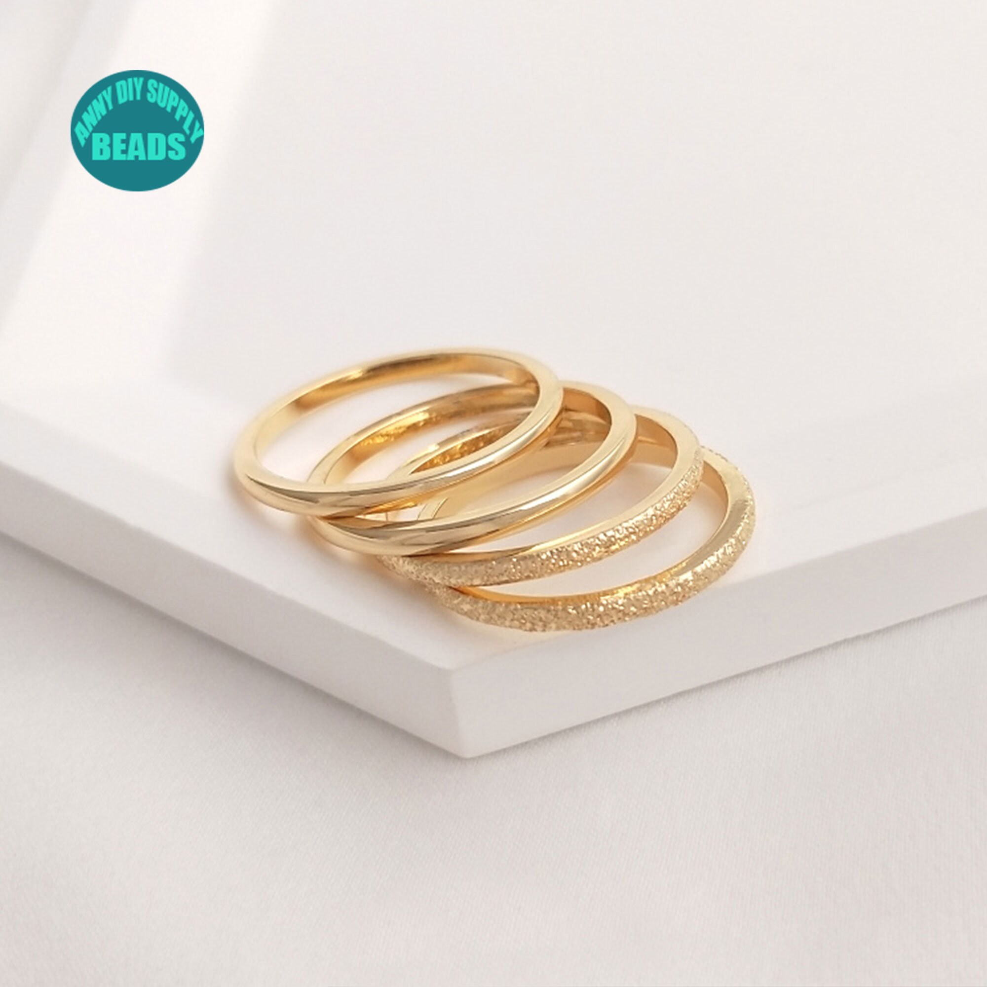 1PC 14K real Gold Plated Brass RingsSimple Gold RingsInner Etsy