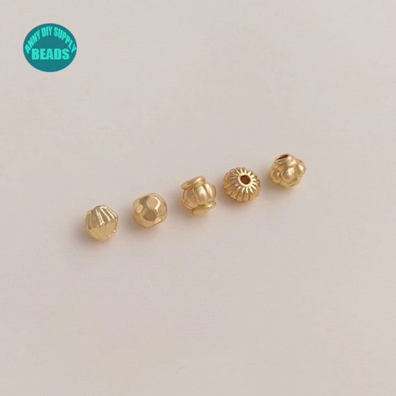  200 PCS Gold Beads for Bracelets 4mm Smooth Round Gold Spacer Beads  Bracelet Filled Beads 14k Small Gold Beads for DIY Layered Necklace Beads  Bracelet Jewelry Making Accessories