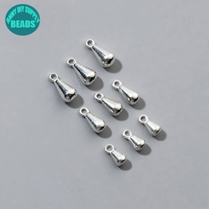 S925 Sterling Silver Water Drop Charm,Tiny water drop pendant,Tiny Charm,silver charms,tear drop pendant,craft charms