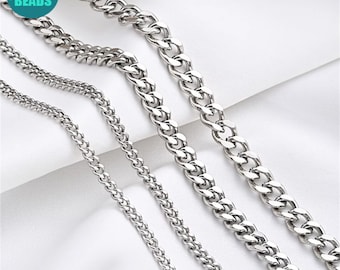 Platinum Gold plated Brass Chain,Necklace Chain,Thick chain,Bulk chain,Handmade Chain,Chain by Meters