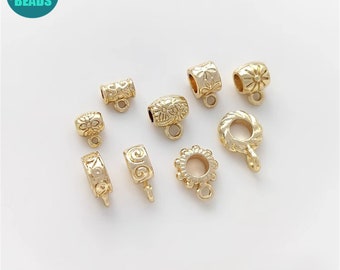 14k Gold Plated Bails,Jewelry Bails,Pendant Holder,Gold Bails,Gold Findings,Pendant Bail,Bails for charms,Bracelet Charm Holder