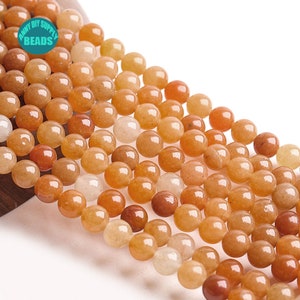 Red Aventurine Quartz Beads,Gemstone smooth Round Beads,Full Strands 15inch