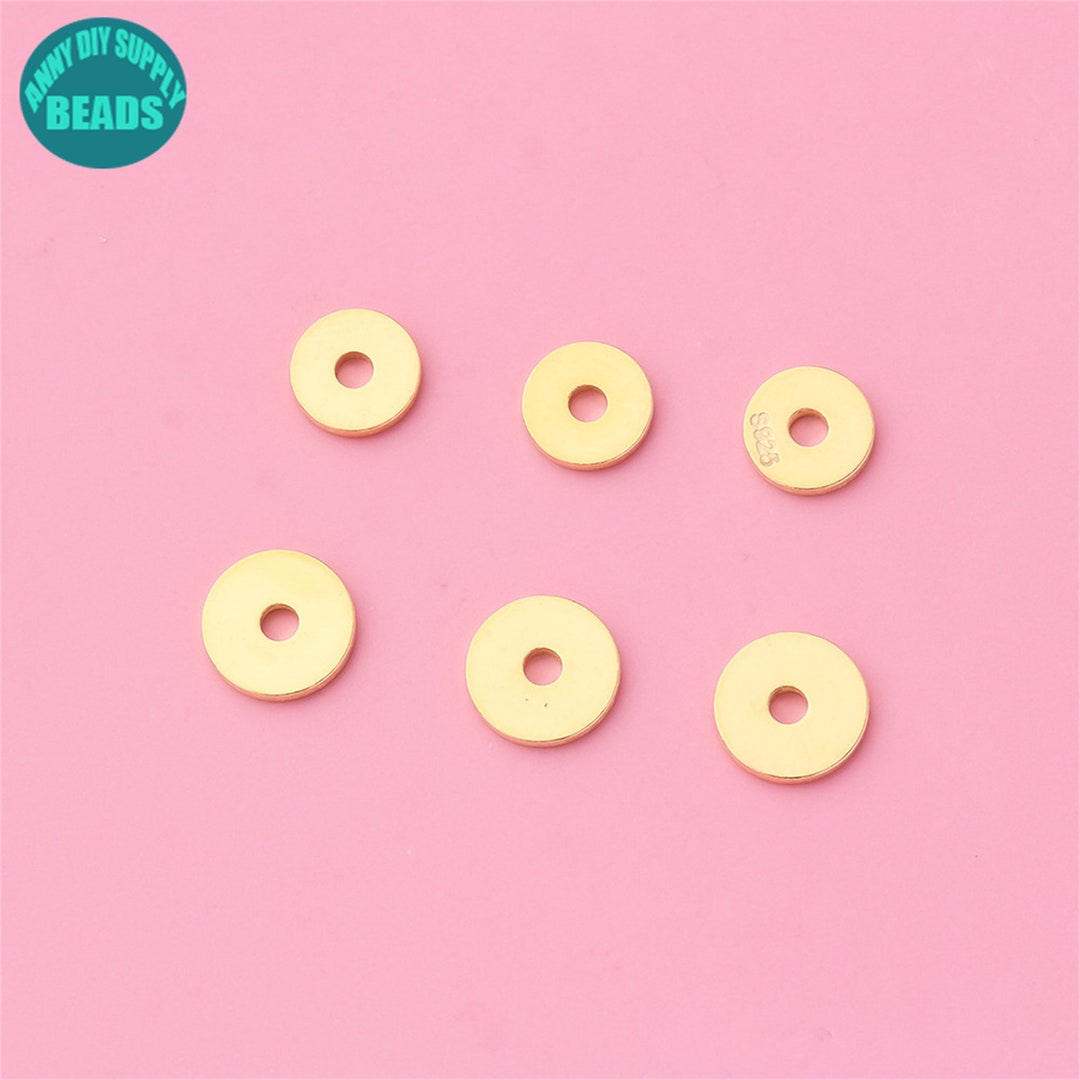 S925 Solid Sterling Silver Oblate Spacer Beads,sterling Silver Thin