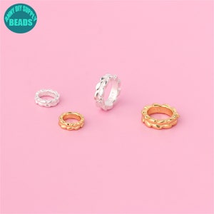 S925 Sterling Silver Wheat ear Circle Bead Spacers,Bracelet Spacer Beads,S925 Sterling Silver beads,Silver Spacer Beads,Silver Beads