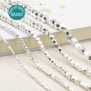10/20/50PCS S925 Sterling Silver Space Beads,Bead spacer,Faceted silver beads,Sterling Silver Beads,Thai Karen Hill Tribe beads