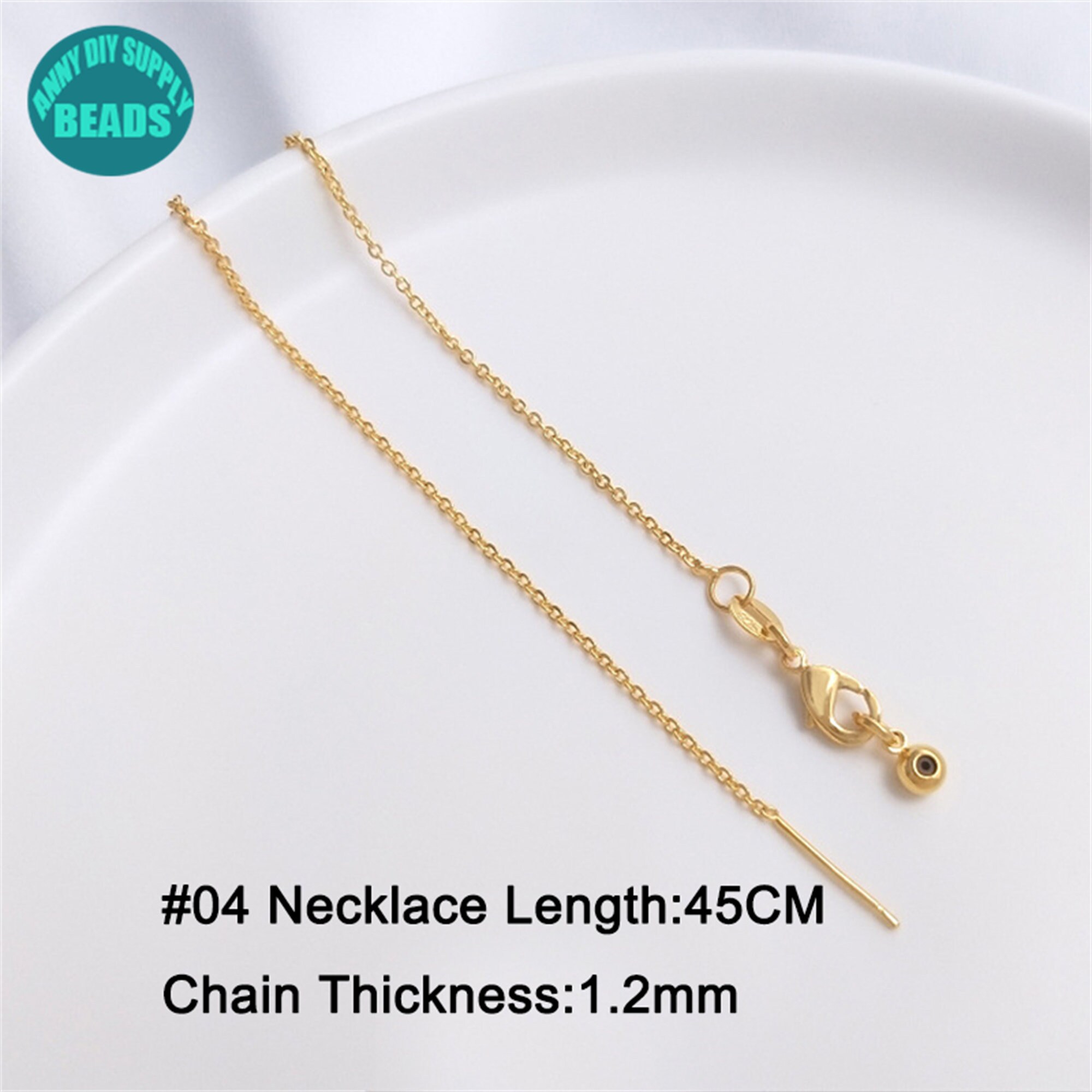 1pc 24k Gold Plated Needle Threader Chain,gold Plated Necklace,threader ...