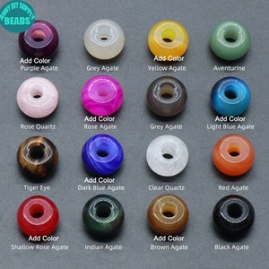 Natural gemstone Donut Beads,Hair Beads,Large Hole Gemstone Beads,large hole beads,dreadlock beads,12X18mm