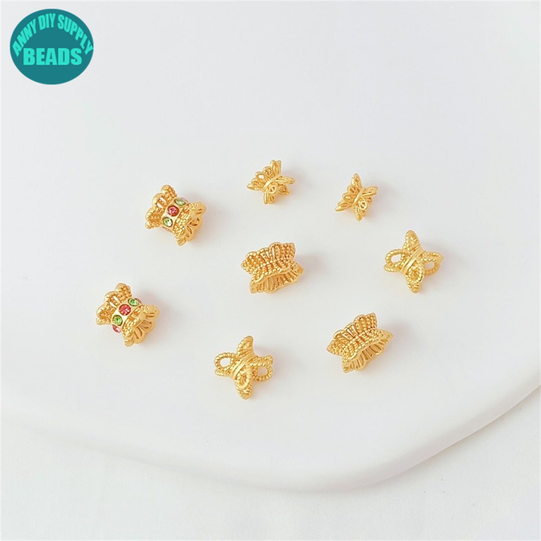 Bead Caps Shop BENECREAT 60PCS Mixed Size 18K Gold Plated Flower - Main Image