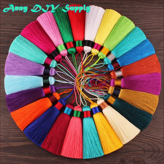 8cm 1.2 Diameter Thick Exquisite Hand Made Silk rayon Tassel,Long Tassel,45 Colors In Stock,Silk Tassel Color Can be Cusomized