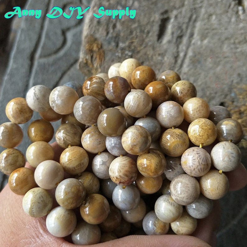 Coral Jade Ntural Chrysanthemum Stone Beads Supply 6/8/10mm Etsy