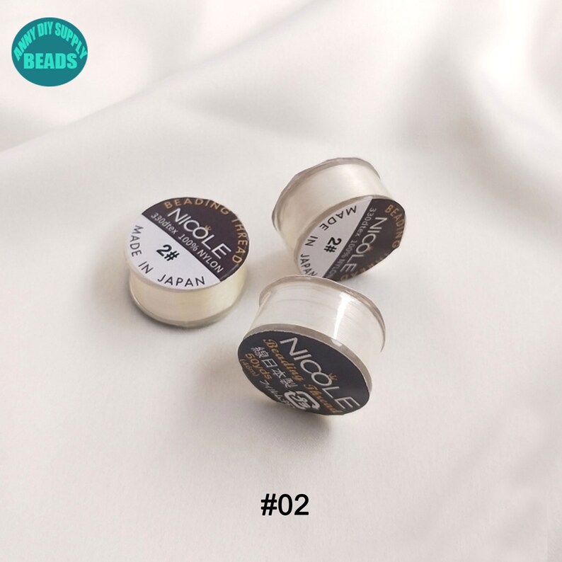 0,2 mm MIYUKI-tråd, nylontråd, liten spole, 50 yards/spole #02
