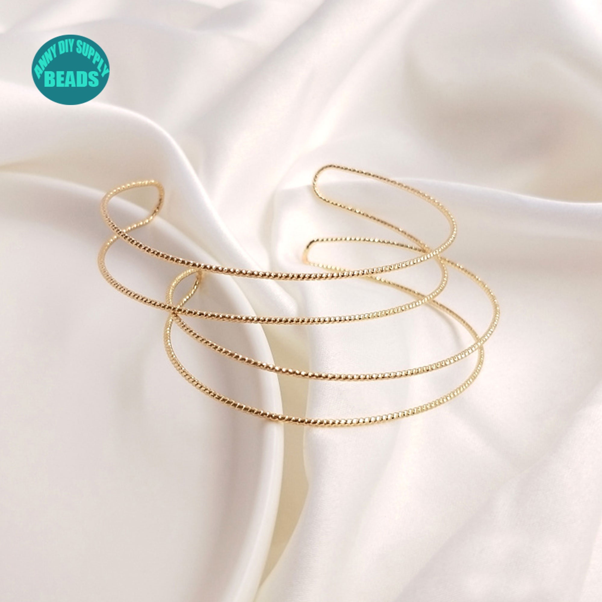 1/5/10 pcs 14K Gold plated Double layer Bracelet wire,6mm 8mm wide bracelet Wire