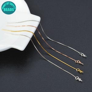 S925 Solid Sterling Silver Earring Threader Earrings,Dangle Earrings,Box Chain Earrings,Minimalist Earrings,Long Chain Earring