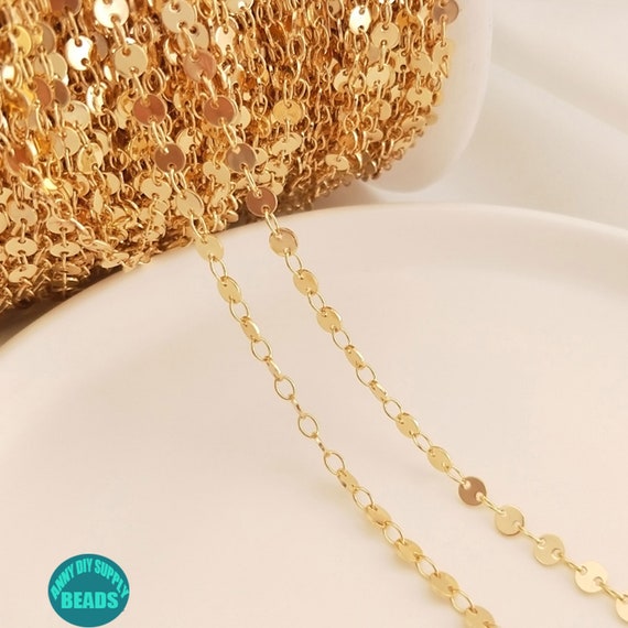 4mm 14K Gold Plated Round Double Hole Chain necklace Chain gold Necklace Chain plain Blank Chain bracelet Chain Etsy Canada