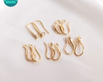 5/10/50 Pair Earring Hooks,Gold Plated Ear Hook,French Hooks,Earwire hooks