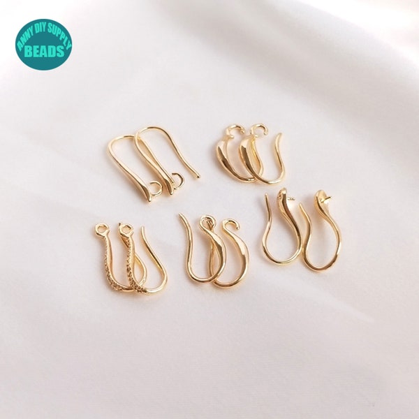 5/10/50 Pair Earring Hooks,Gold Plated Ear Hook,French Hooks,Earwire hooks