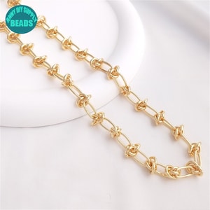 14k Gold Plated Wire Knotted Chain,Chain By Meters,14k Gold Chain,Gold Plated Jewelry Making Chain,Dainty Chain,Jewelry Chain,7mm
