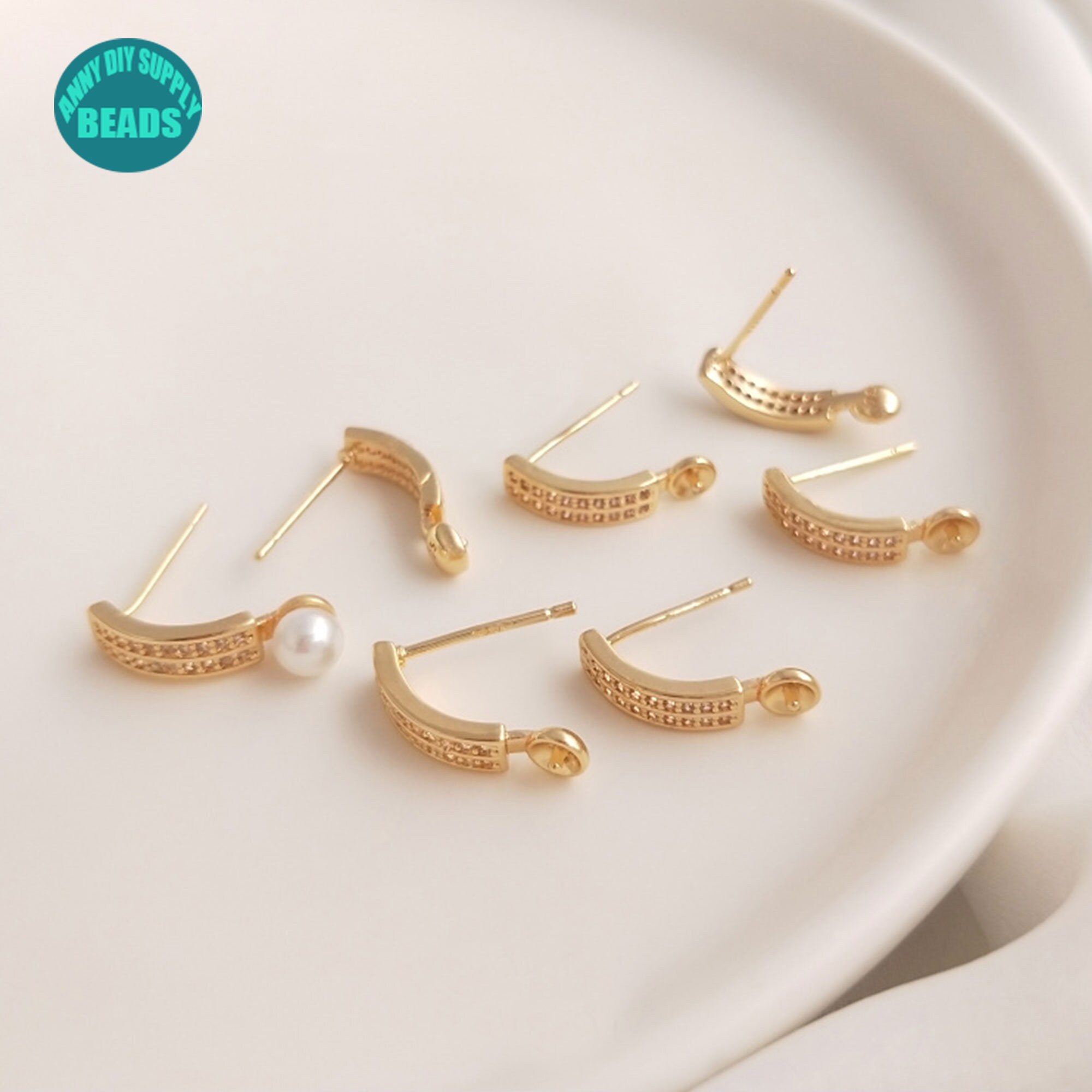 1/5/10 Pair 14K Real Gold Plated Earring Studbar Earring Etsy