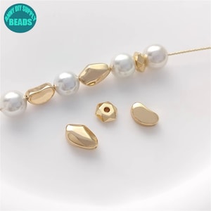 14k Gold Plated Spacer Beads,Bracelet Beads Spacers,Gold Spacer Bead,Wholesale Beads,Metal Spacer Beads,Bean Beads