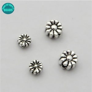 2/5/10/20/50PCS S925 Sterling Silver Space Beads,Flower Bead spacer,Sterling Silver Beads