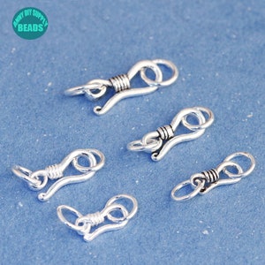 2/5/10PCS S925 Sterling Silver clasps,macrame Bracelet Clasp,Sterling Silver Hook Clasp