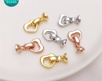 14K Real Gold Plated Brass Gold Plated Brass DIY Beaded Jewelry Fittings Connector Fastener,Hooks Lock Clasps,Handmade Pearl Necklace Clasp