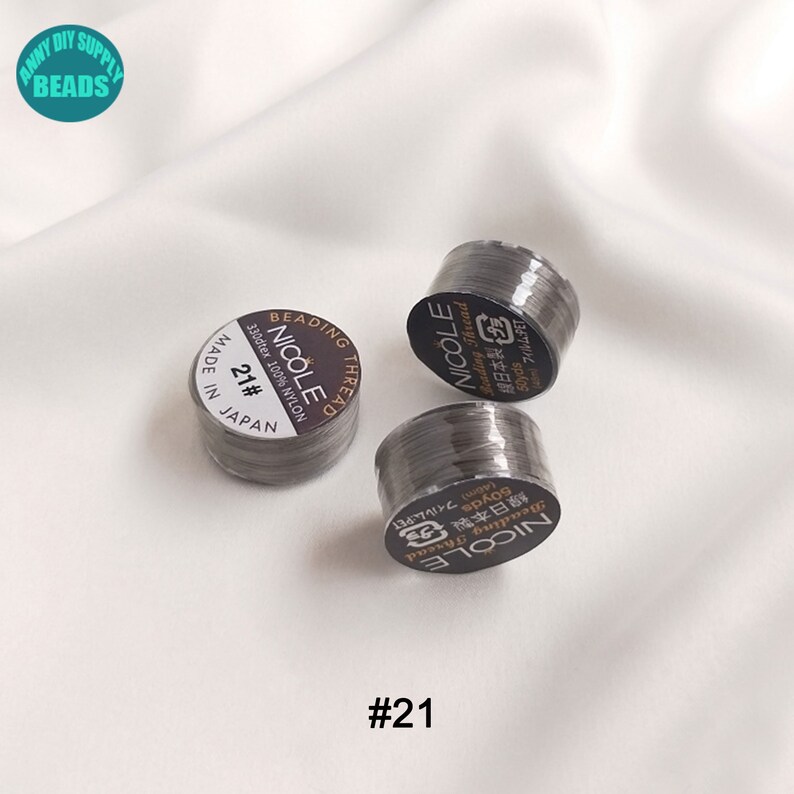 0,2 mm MIYUKI-tråd, nylontråd, liten spole, 50 yards/spole #21