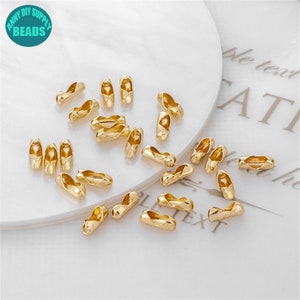 1.2/1.5/2.0mm 14K Real Gold Plated Ball Chain End connector,Chain clasp