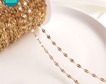14k Gold Plated Chain,Fancy Chain,Chain By Meter,Necklace Chain,Bulk Chain