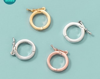 Cierre de plata de ley S925 para colgante, se puede abrir para el colgante adjunto, soporte para colgante de anillo, hebillas de plata, suministros para fabricación de joyas