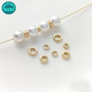 14k Gold Plated Brass Twisted Wire Ring Spacers,Tiny Spacers,Bracelet Beads,Gold Spacer Beads,Metal Spacer Beads,Rondelle Spacer