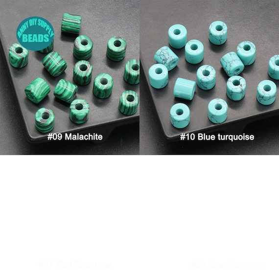 Large Hole Stone Beads, Tube, about 9x9mm, Hole Size about 3mm, Priced  10PCS/PKG
