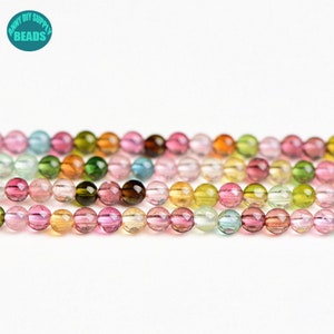 7A Grade 2-3mm Tourmaline beads,Small Size Tourmaline Gemstone beads,Tiny tourmaline beads,seed beads,Full strand