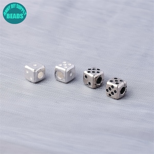 S925 Sterling Silver dice Beads,Solid Sterling Silver dice Beads,Tiny Cubic Beads,Cute Beads,Smooth Fine Made Silver Beads