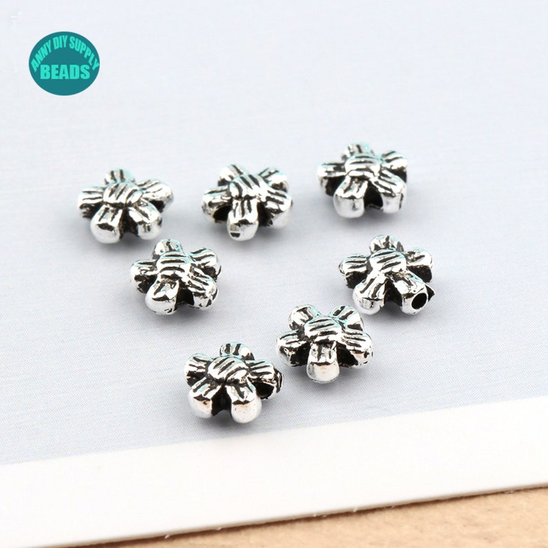 25102050PCS S925 Sterling Silver Space Beads,Flower Bead spacer,Sterling Silver Beads