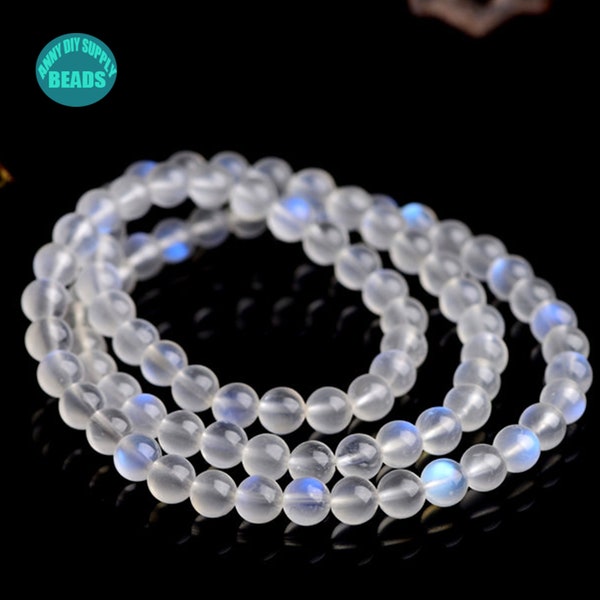 7A Grade Milky Blue Light Moonstone Beads,Moonstone beads,Gemstone beads supply