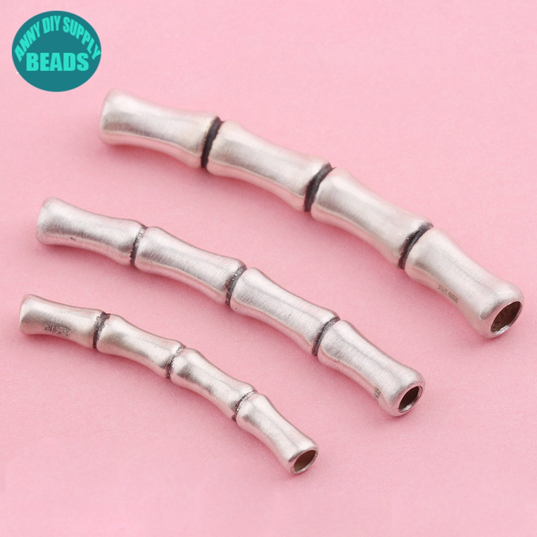 S990 Fine Silver Tube Beads,solid Silver Tube Beads,bamboo Shape Tube
