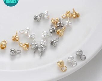 5.2x8.5mm 14K real gold plated Brass Cover Beads,14K gold Crimp Covers,Cover Bead,Crimp Cover Beads for 2-4mm beads