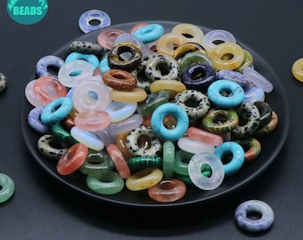 20mm Donut Beads,Natural gemstone Beads,Gemstone Donut beads,large hole beads,Earring Pendant