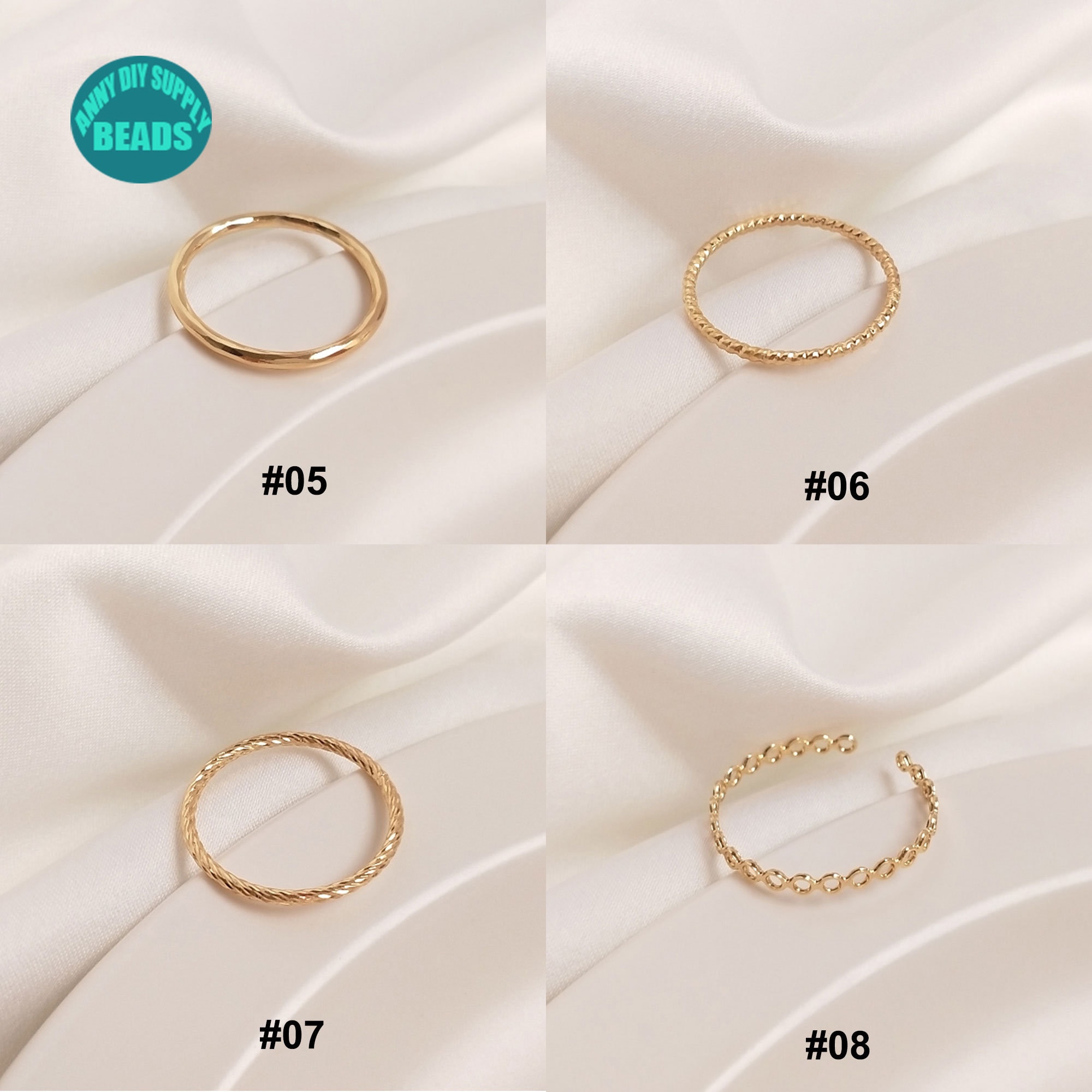 14K Real Gold Plated Brass Ringssimple Gold Rings Etsy