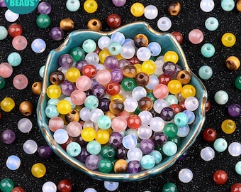 6mm Gemstone Beads: Large Hole Round Beads for Jewelry Making