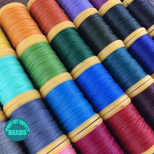 80 Colors 0.65mm twisted Macrame Waxed Cord,Water Proof macrame Cord,Leather Working Cord,Bracelet Thread Cord,90Meters
