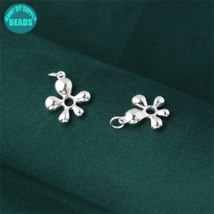S925 Sterling Silver Flower Charm,Silver Flower Necklace Pendant,Necklace Charm,Bracelet Charm,Cute Flower Charm